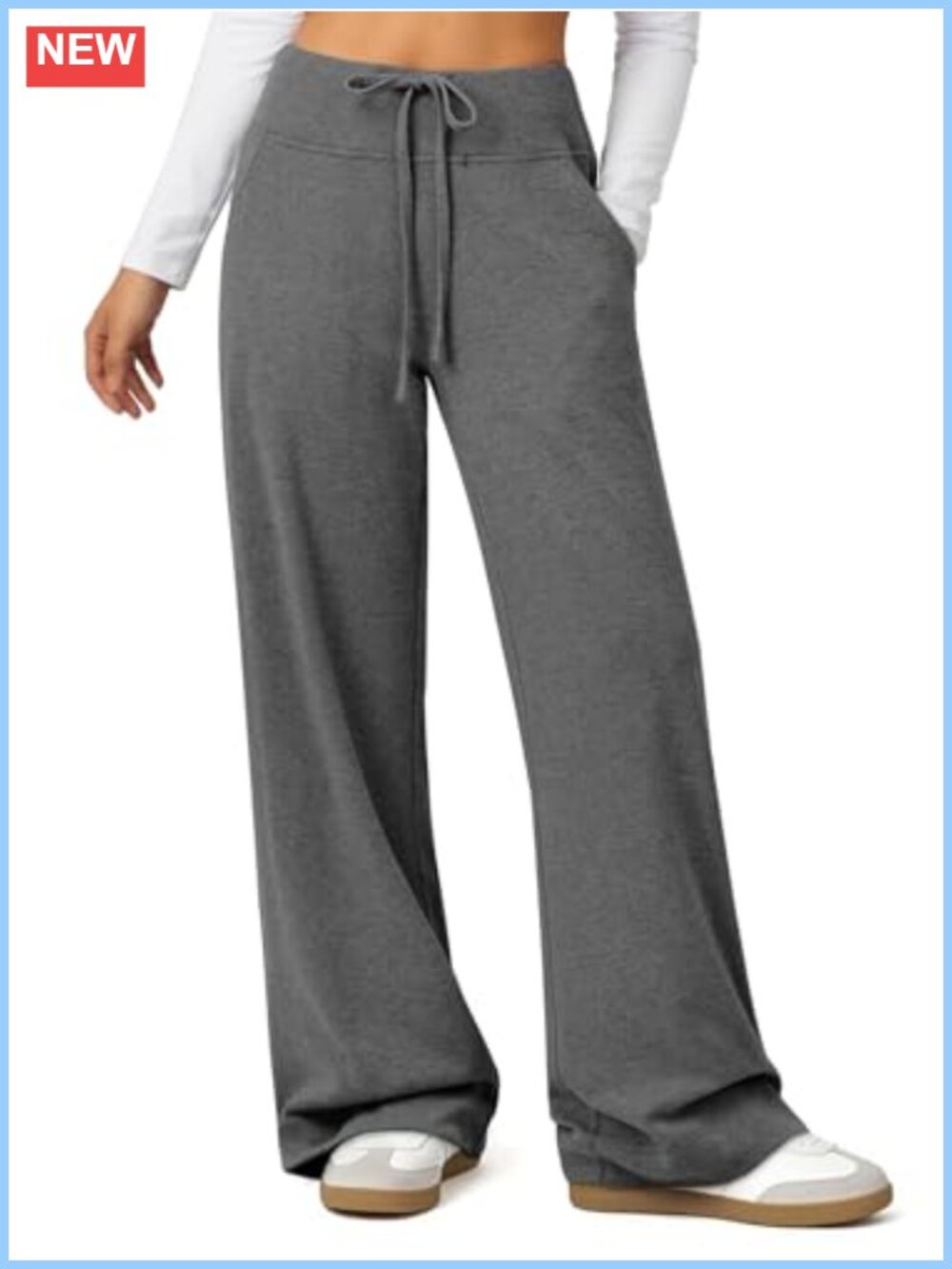 Womens Wide Leg Sweatpants Baggy Drawstring Comfort Lounge Active